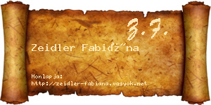 Zeidler Fabiána névjegykártya